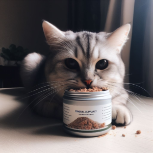 cat with food