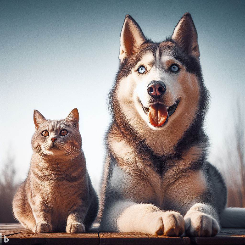 huskies and cats